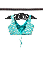 Sea Green Georgette Banarasi Ready-made Blouse - Sacred Weaves