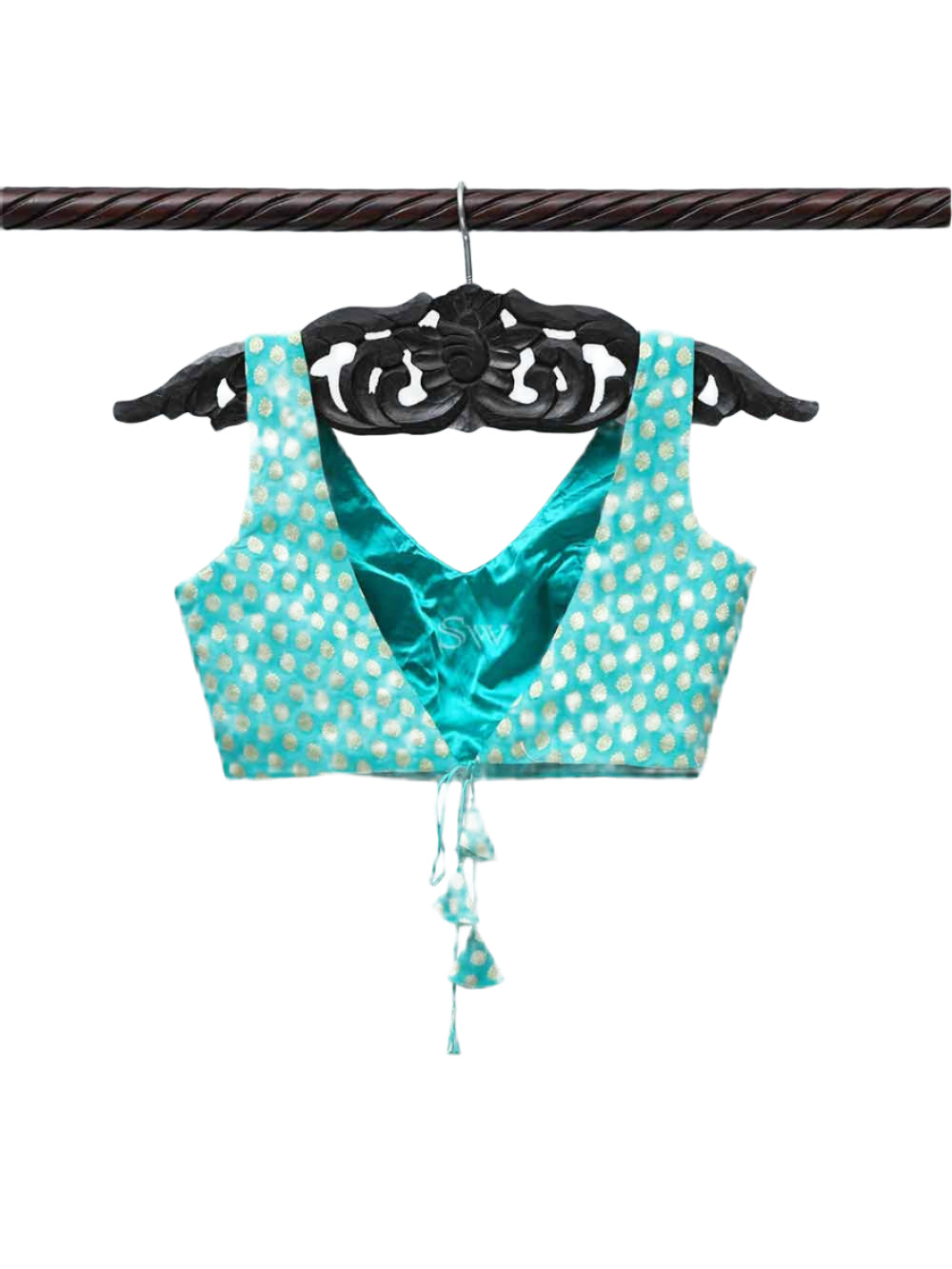 Sea Green Georgette Banarasi Ready-made Blouse - Sacred Weaves
