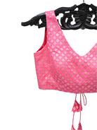 Pink Georgette Banarasi Ready-made Blouse - Sacred Weaves