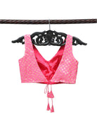 Pink Georgette Banarasi Ready-made Blouse - Sacred Weaves