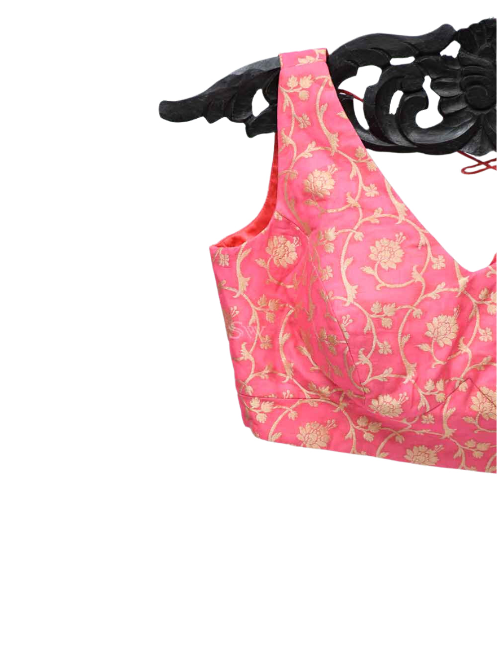 Pink Georgette Banarasi Ready-made Blouse - Sacred Weaves