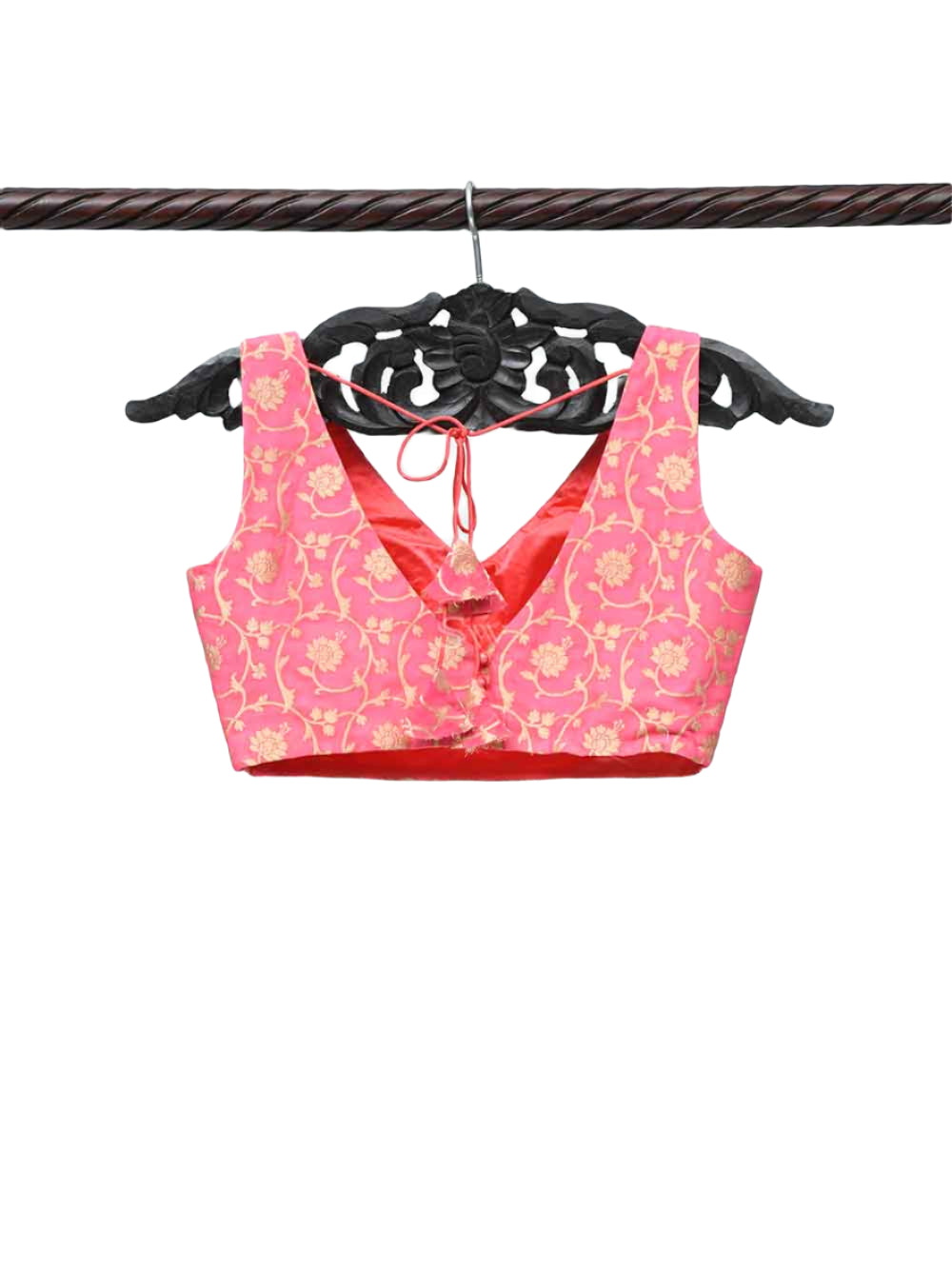 Pink Georgette Banarasi Ready-made Blouse - Sacred Weaves