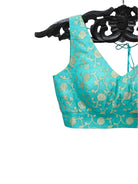 Sea Green Georgette Banarasi Ready-made Blouse - Sacred Weaves