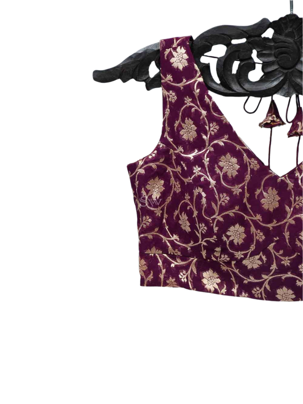 Wine Georgette Banarasi Ready-made Blouse - Sacred Weaves