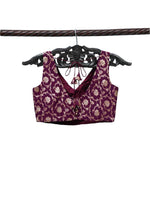 Wine Georgette Banarasi Ready-made Blouse - Sacred Weaves