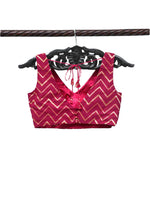Dark Pink Georgette Banarasi Ready-made Blouse - Sacred Weaves
