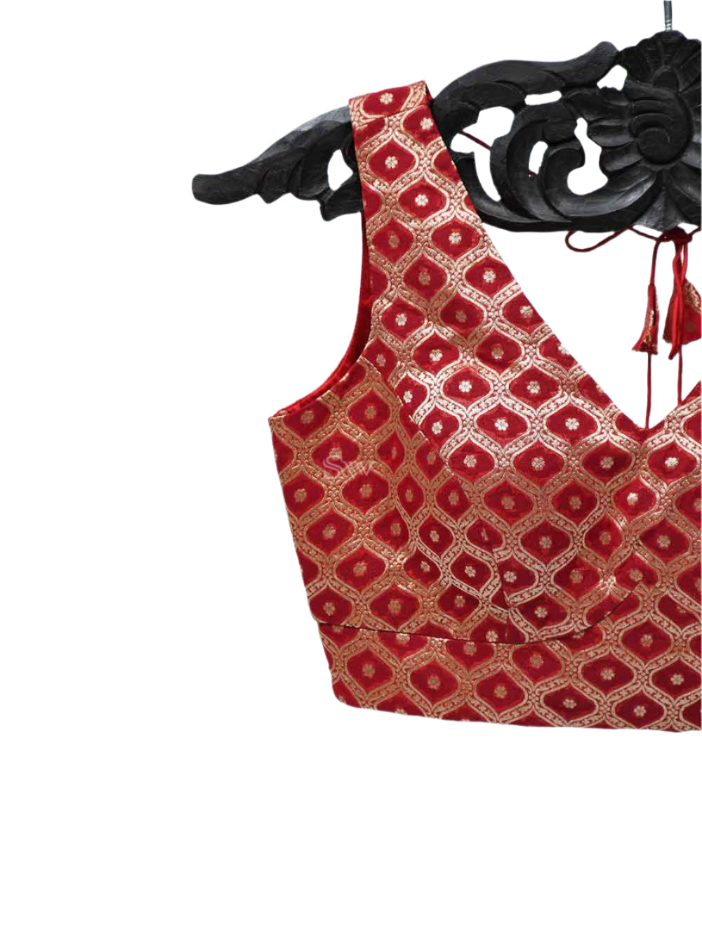 Red Georgette Banarasi Ready-made Blouse - Sacred Weaves