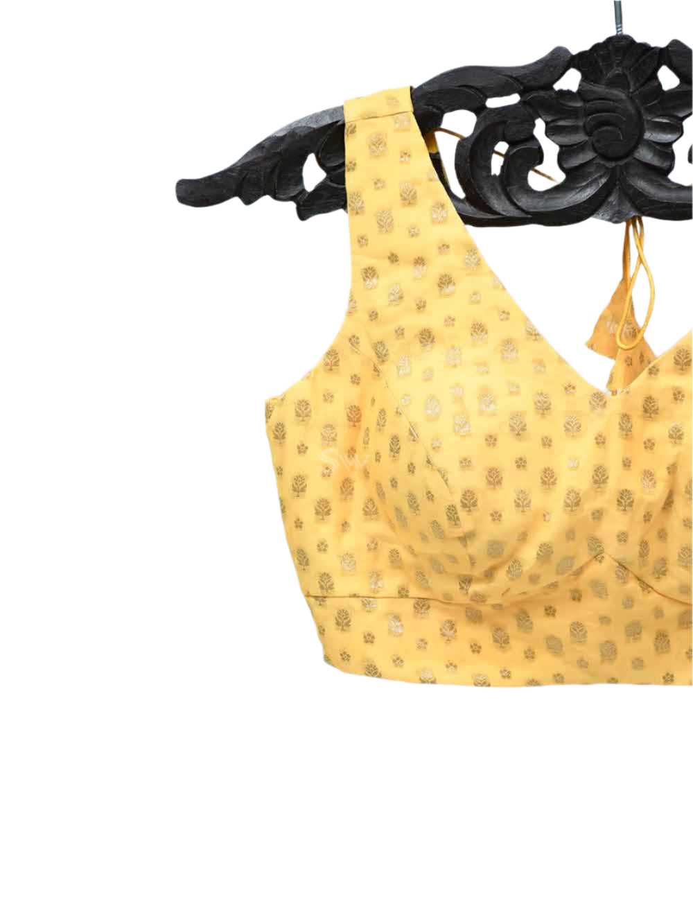 Yellow Georgette Banarasi Ready-made Blouse - Sacred Weaves