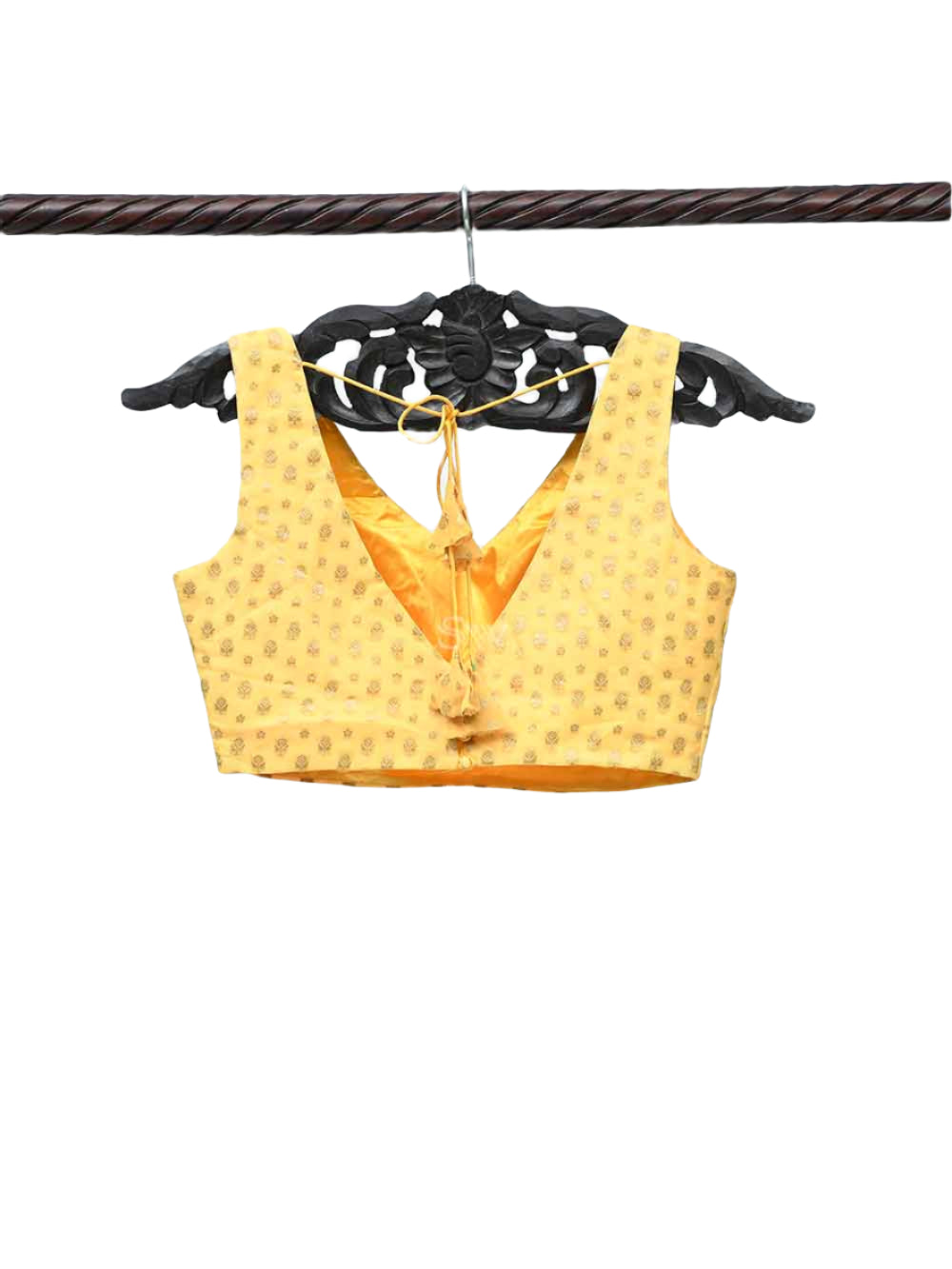 Yellow Georgette Banarasi Ready-made Blouse - Sacred Weaves
