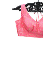Pink Georgette Banarasi Ready-made Blouse - Sacred Weaves