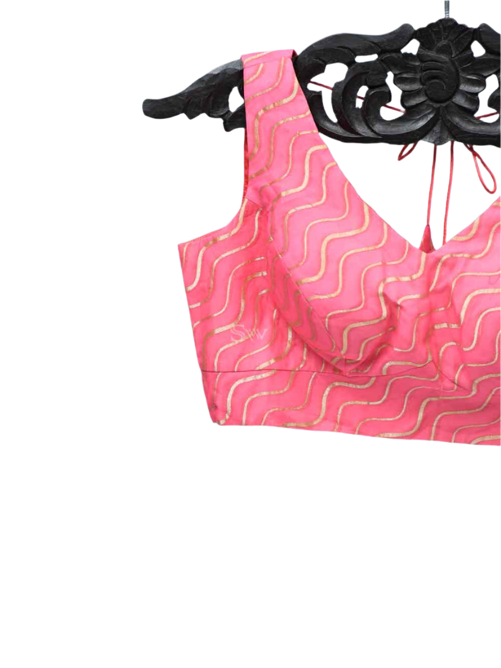 Pink Georgette Banarasi Ready-made Blouse - Sacred Weaves