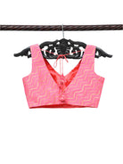 Pink Georgette Banarasi Ready-made Blouse - Sacred Weaves