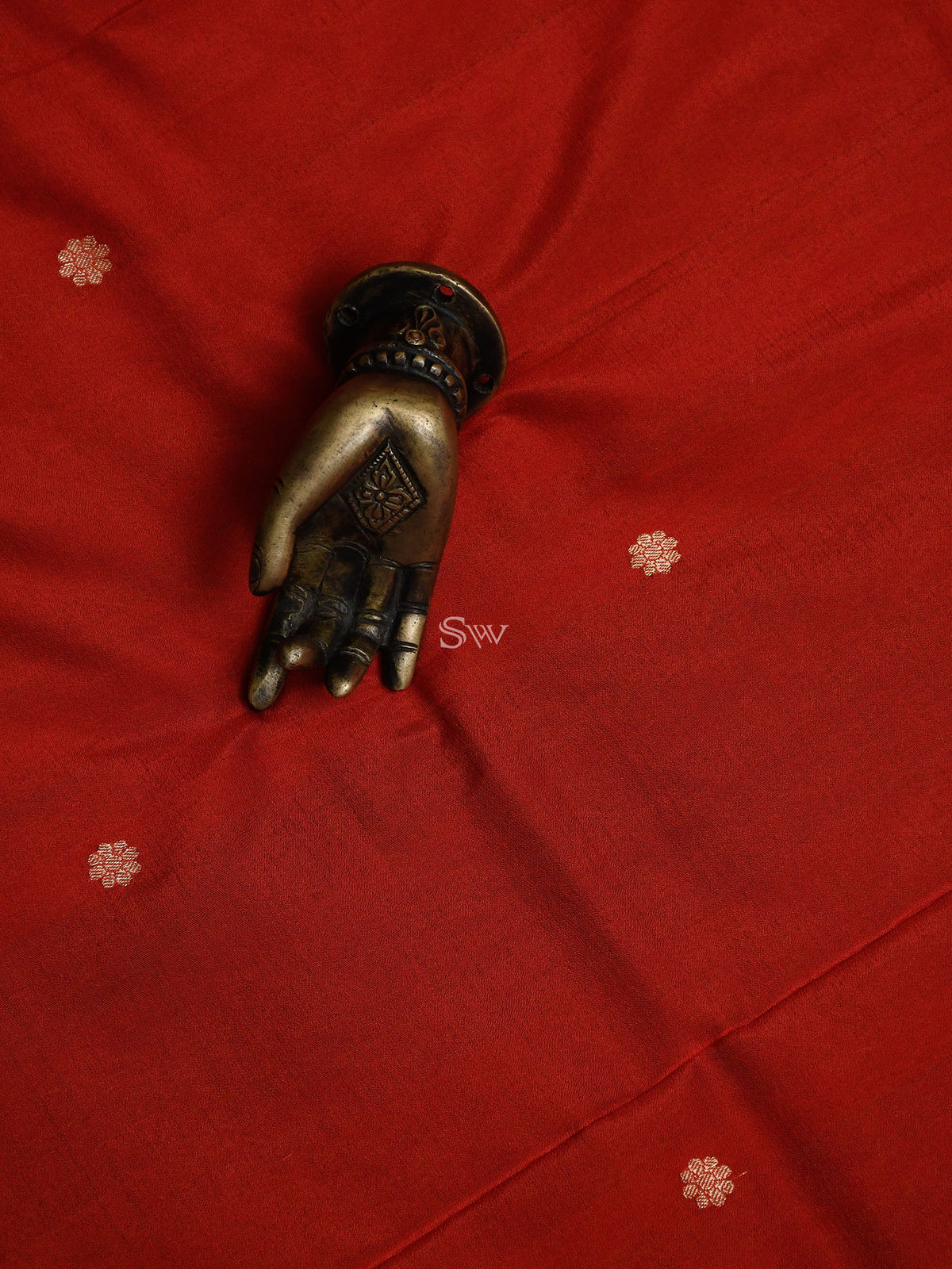 Dark Orange Katan Silk Handloom Banarasi Suit - Sacred Weaves