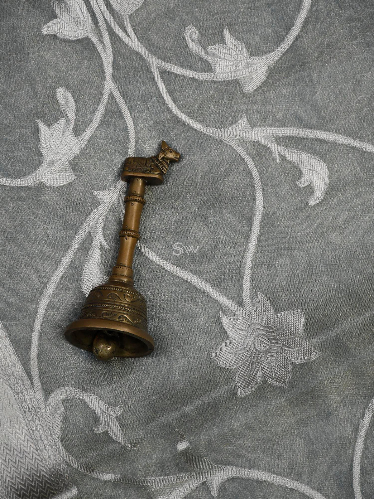 Pastel Light Blue Tissue Handloom Banarasi Lehenga - Sacred Weaves