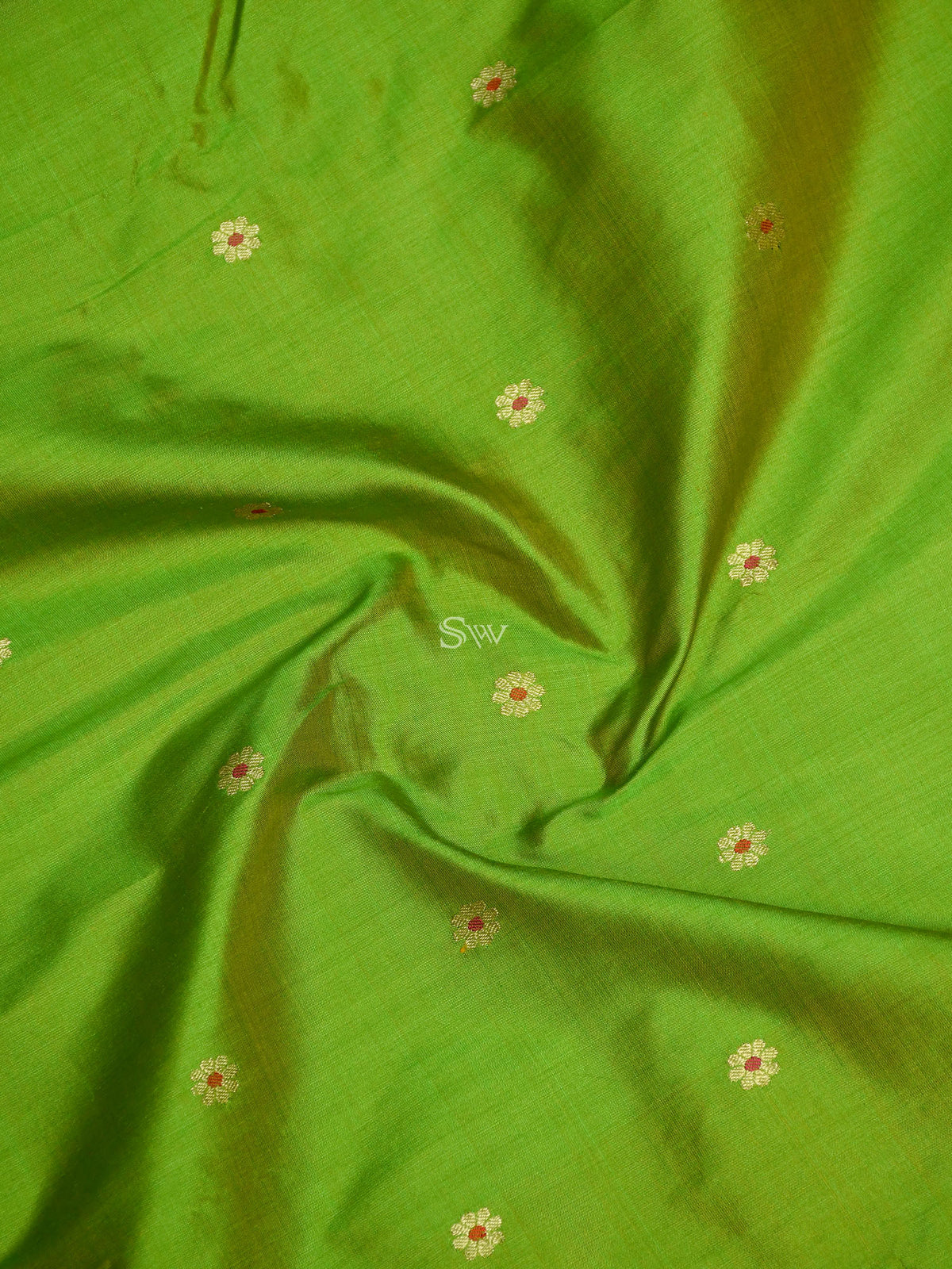 Parrot Green Katan Silk Handloom Banarasi Suit - Sacred Weaves