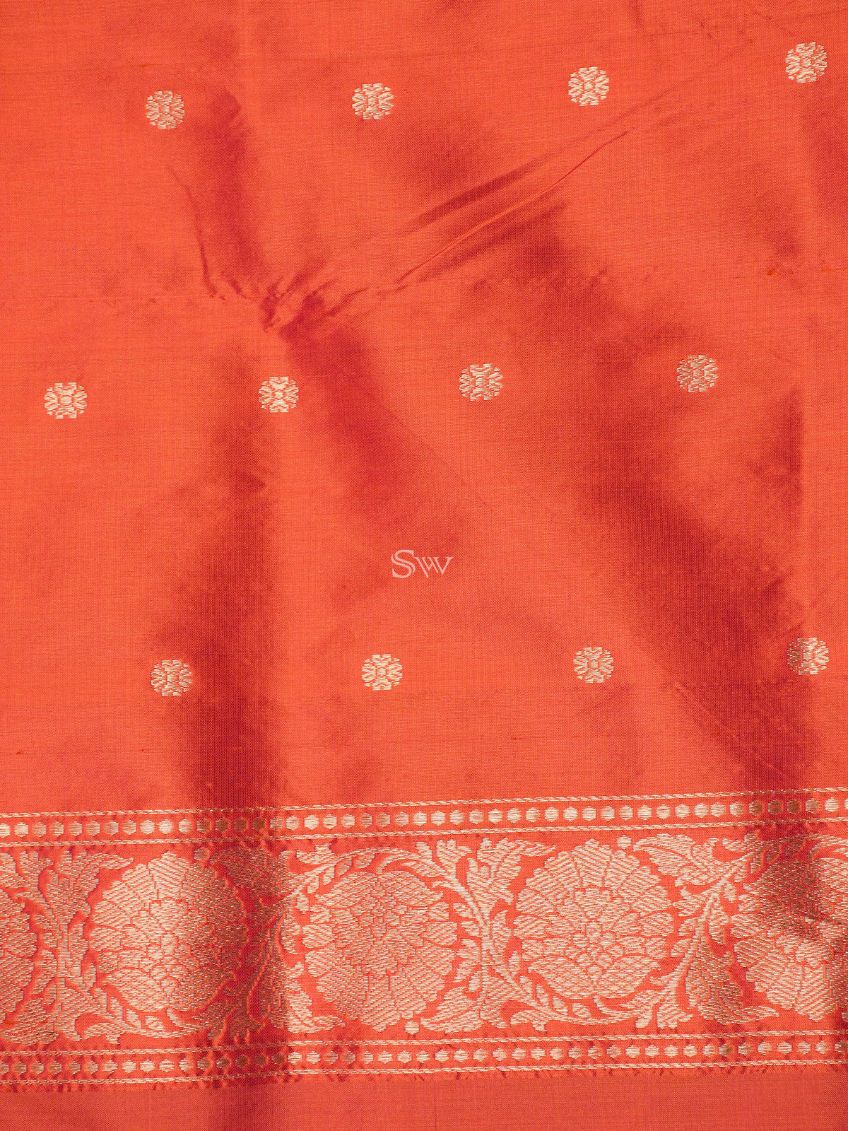 Orange Magenta Katan Silk Handloom Banarasi Suit - Sacred Weaves