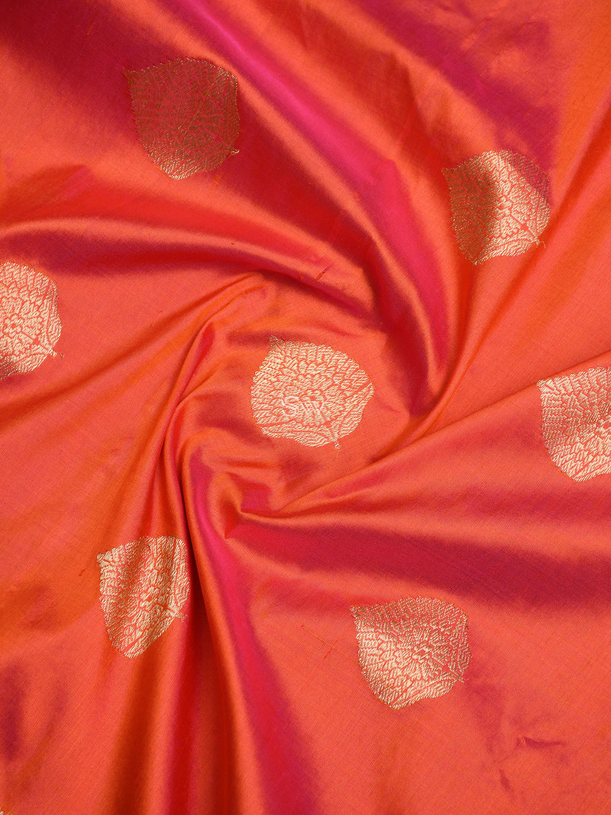 Orange Magenta Katan Silk Handloom Banarasi Suit - Sacred Weaves
