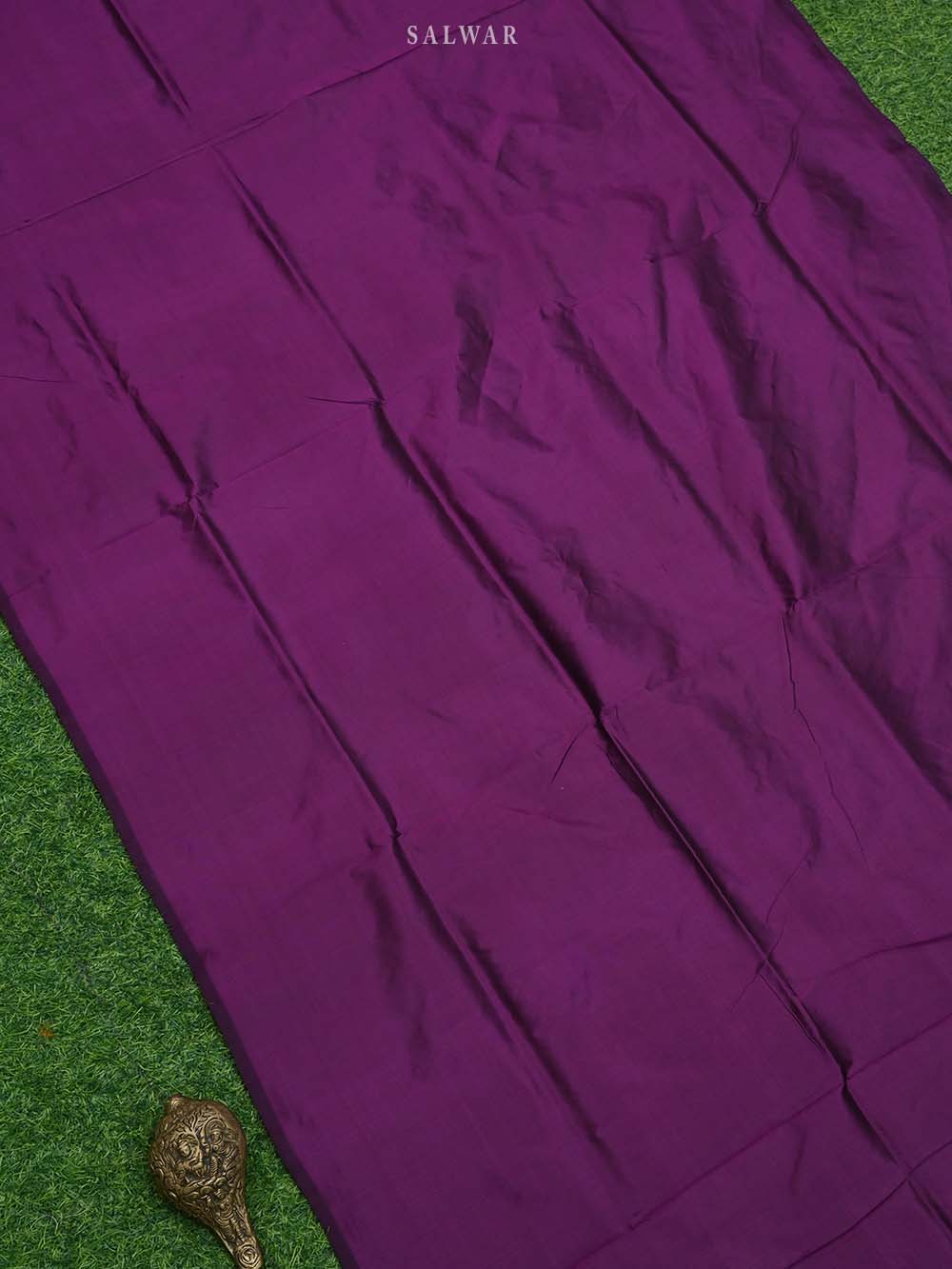 Dark Purple Katan Silk Handloom Banarasi Suit - Sacred Weaves