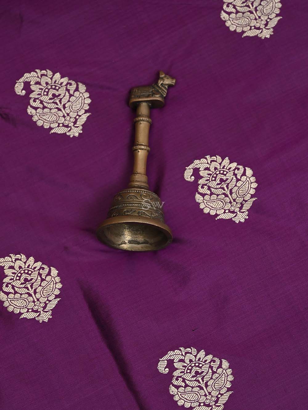 Dark Purple Katan Silk Handloom Banarasi Suit - Sacred Weaves