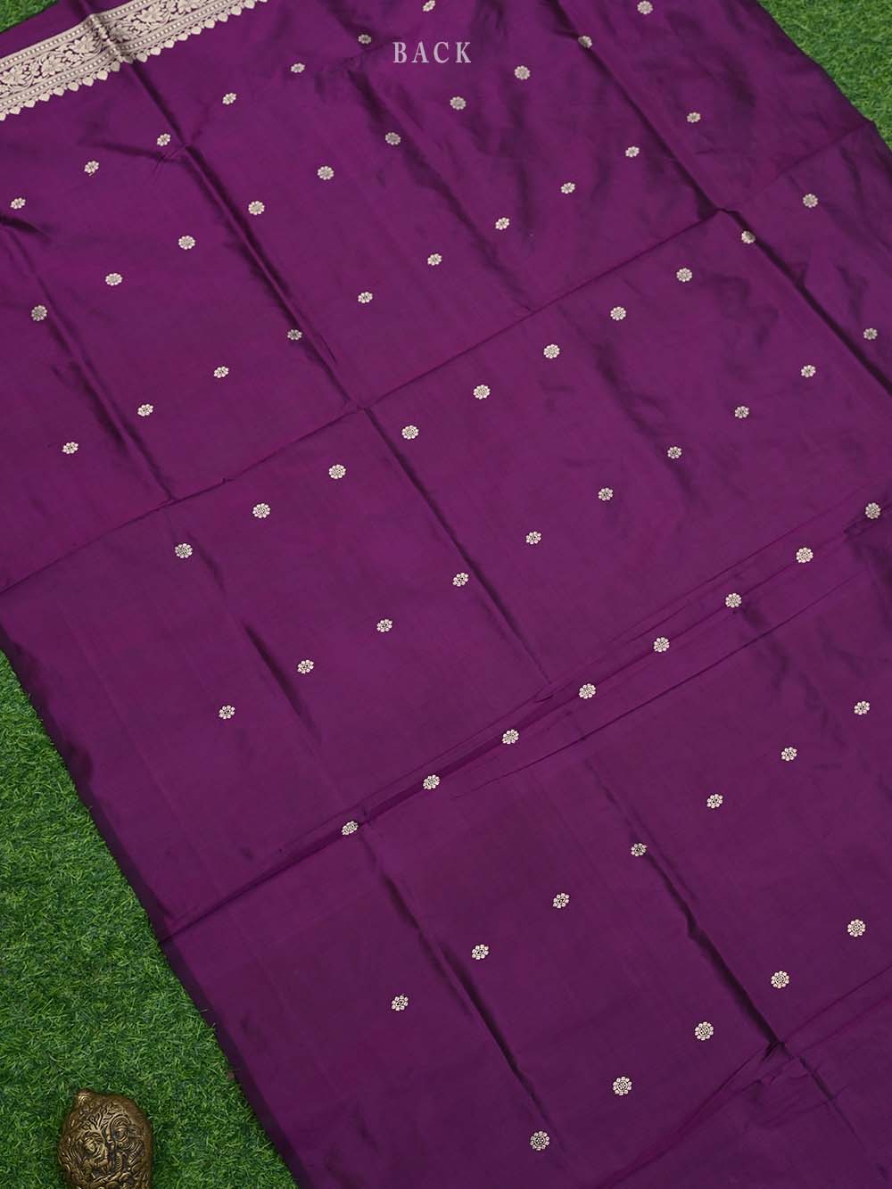 Dark Purple Katan Silk Handloom Banarasi Suit - Sacred Weaves