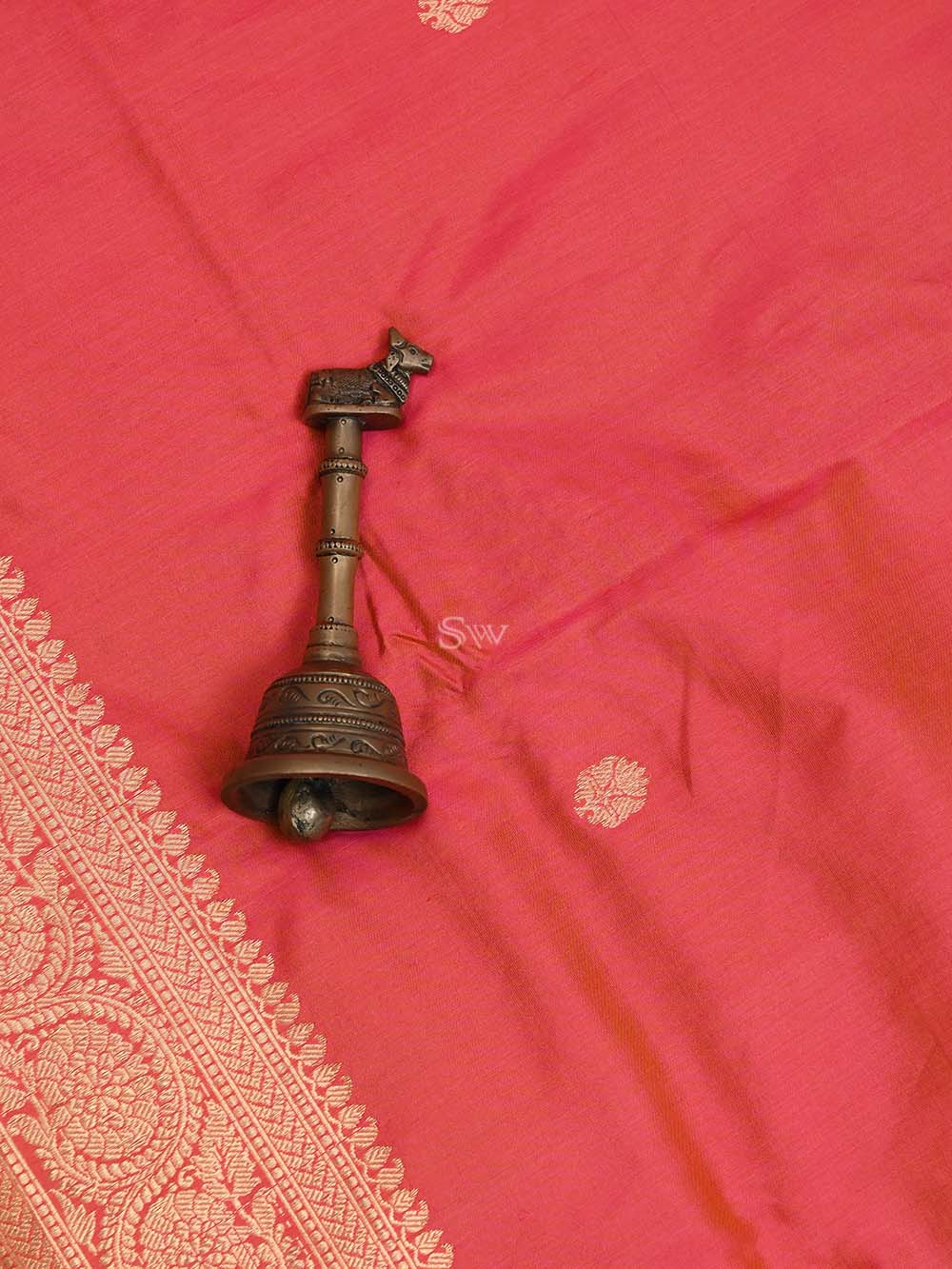 Orange Pink Katan Silk Handloom Banarasi Suit - Sacred Weaves
