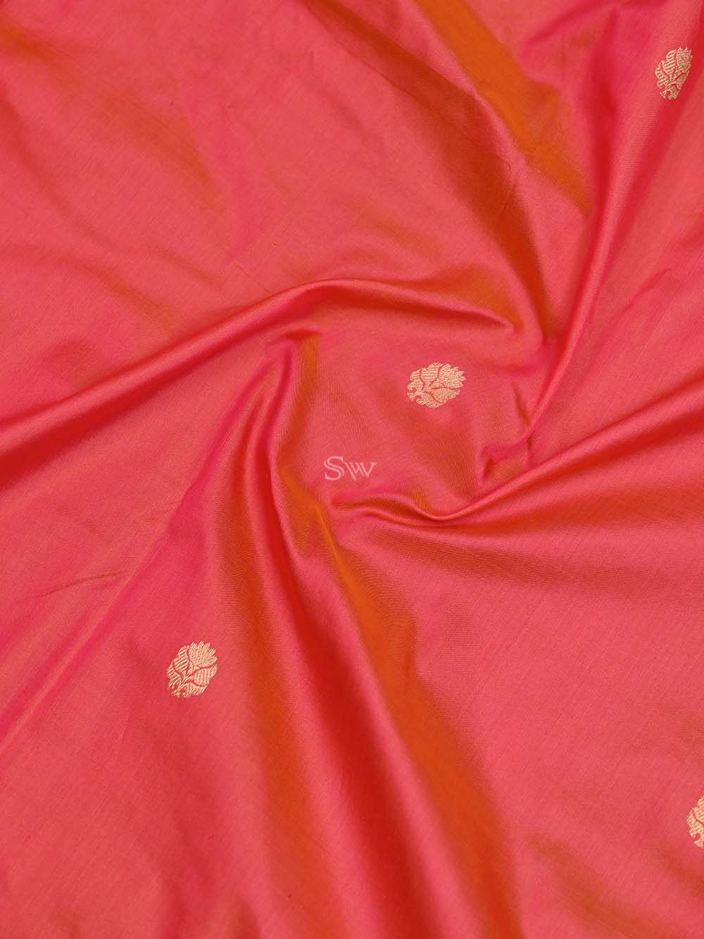Orange Pink Katan Silk Handloom Banarasi Suit - Sacred Weaves