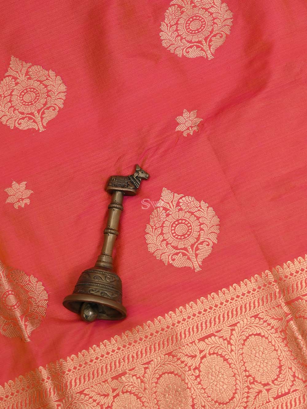 Orange Pink Katan Silk Handloom Banarasi Suit - Sacred Weaves