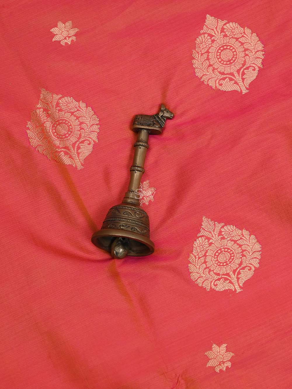Orange Pink Katan Silk Handloom Banarasi Suit - Sacred Weaves