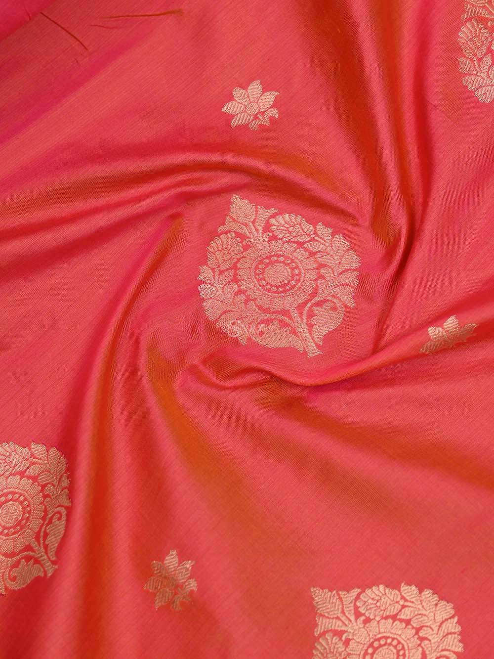 Orange Pink Katan Silk Handloom Banarasi Suit - Sacred Weaves