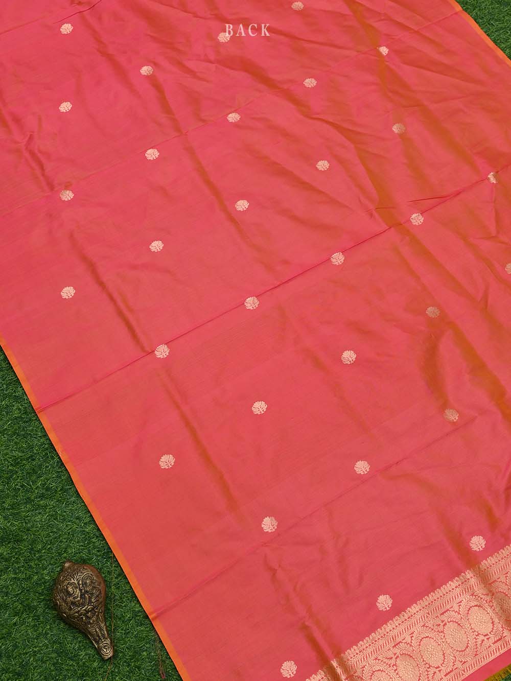 Orange Pink Katan Silk Handloom Banarasi Suit - Sacred Weaves