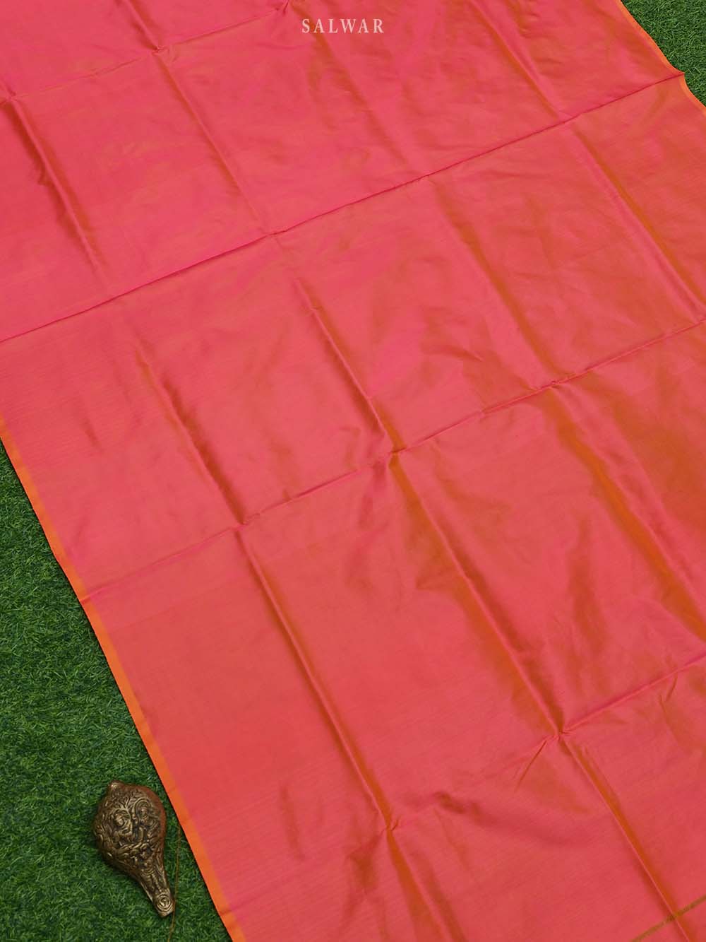 Orange Pink Katan Silk Handloom Banarasi Suit - Sacred Weaves