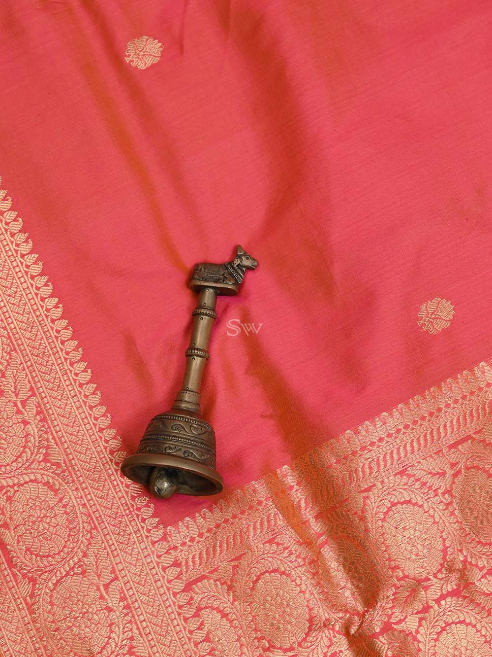 Orange Pink Katan Silk Handloom Banarasi Suit - Sacred Weaves