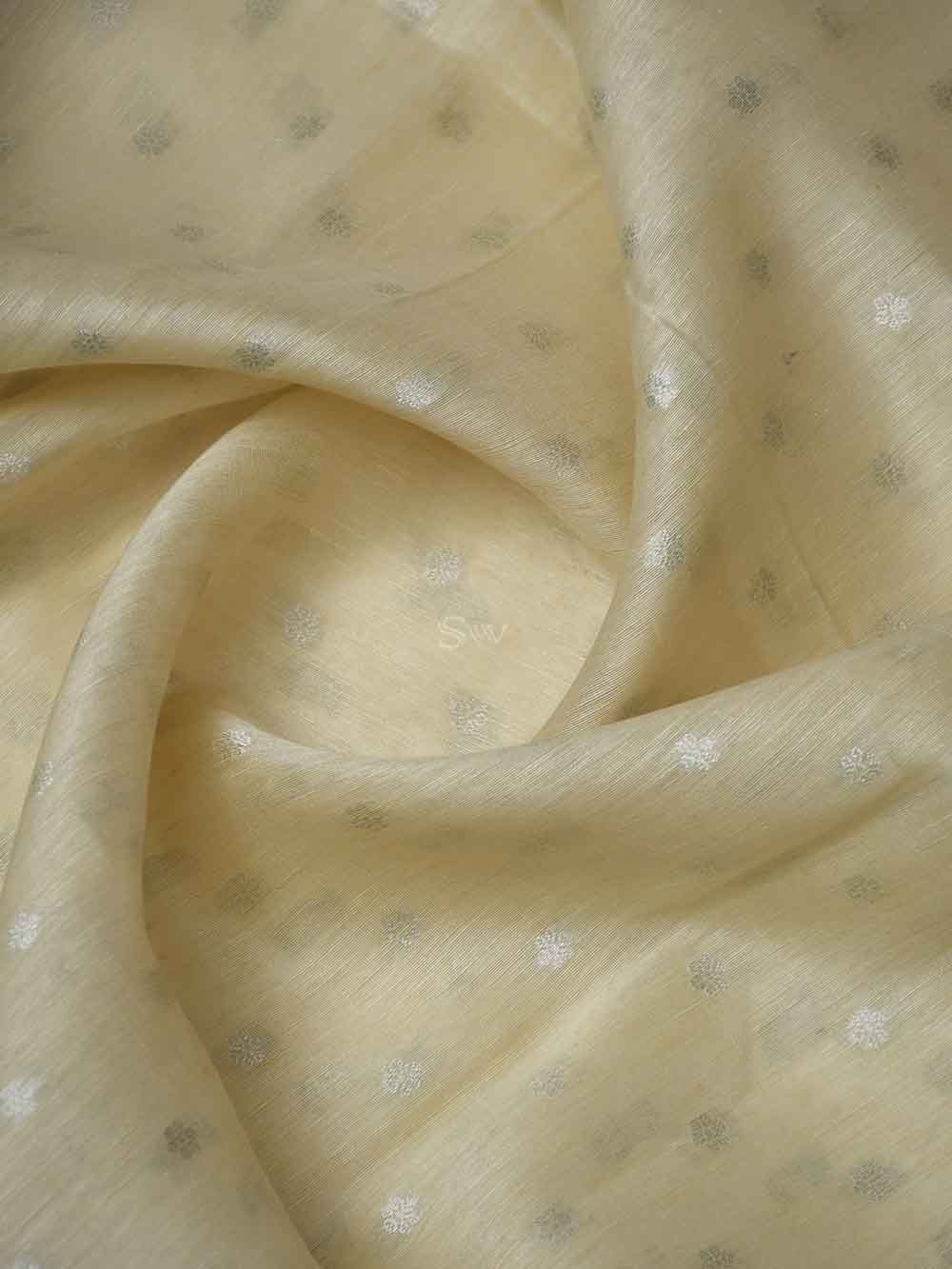 Pastel Beige Linen Handloom Banarasi Suit - Sacred Weaves