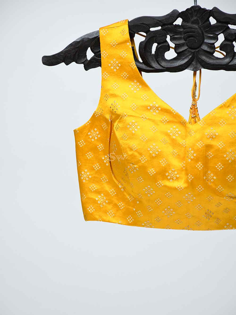 Yellow Silk Ready-made Blouse - Sacred Weaves