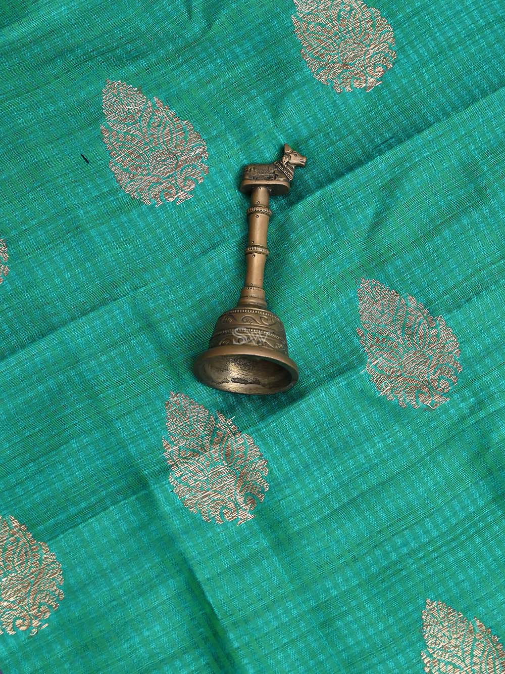Green Dupion Silk Handloom Banarasi Suit - Sacred Weaves