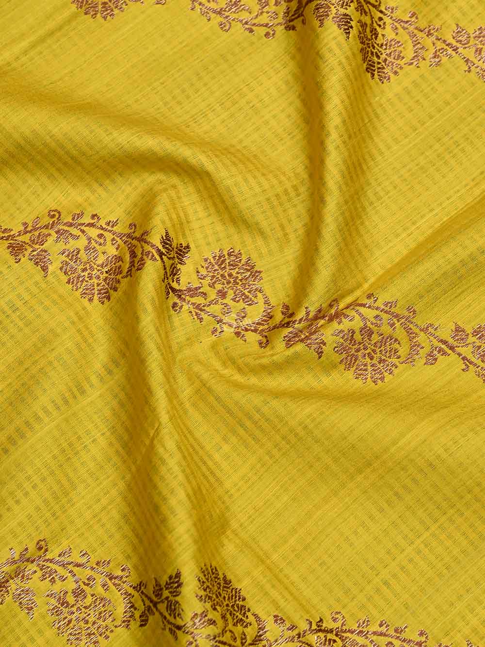 Yellow Dupion Silk Handloom Banarasi Dupatta - Scared Weaves