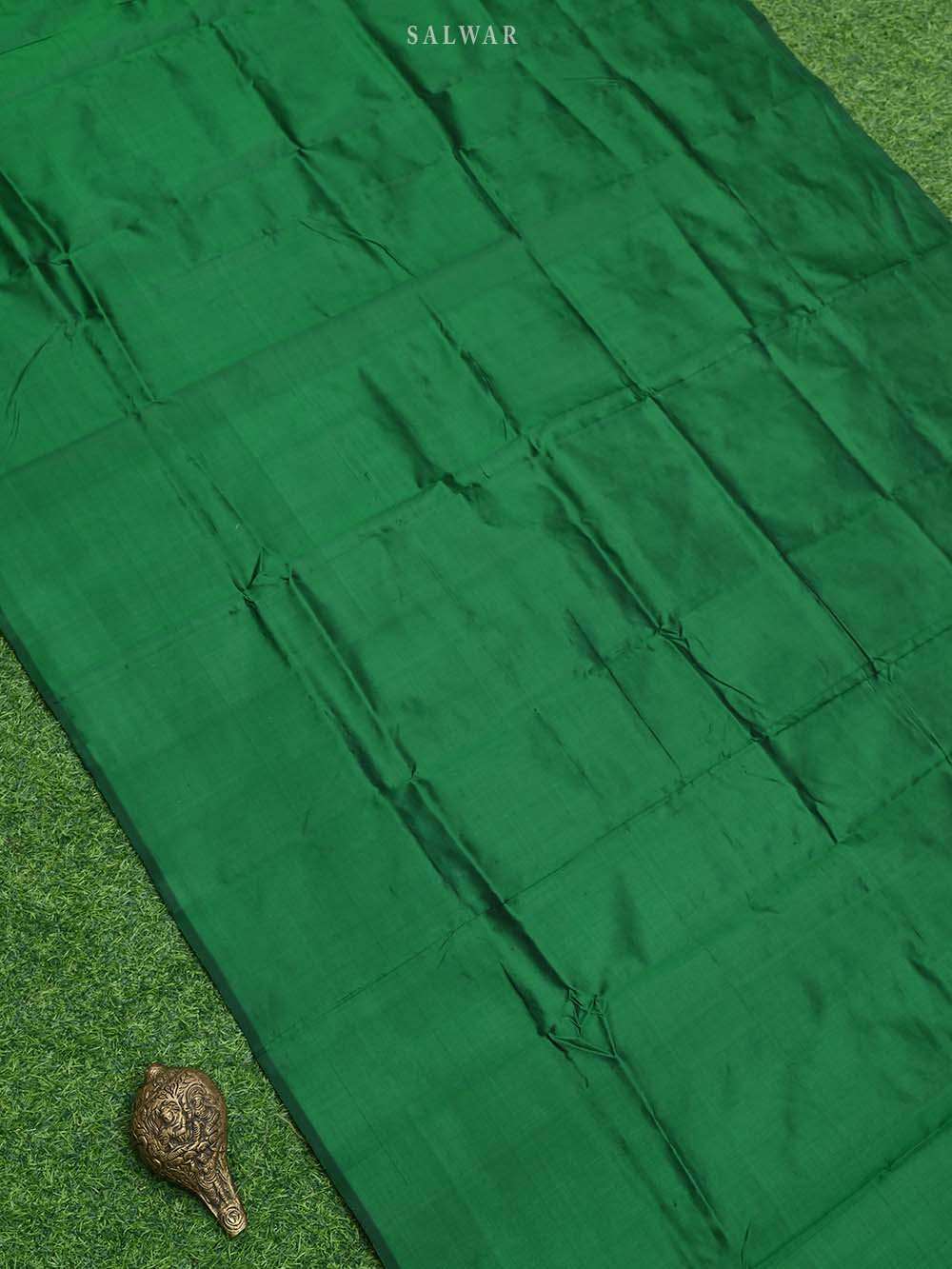 Bottle Green Meenakari Katan Silk Handloom Banarasi Suit - Sacred Weaves