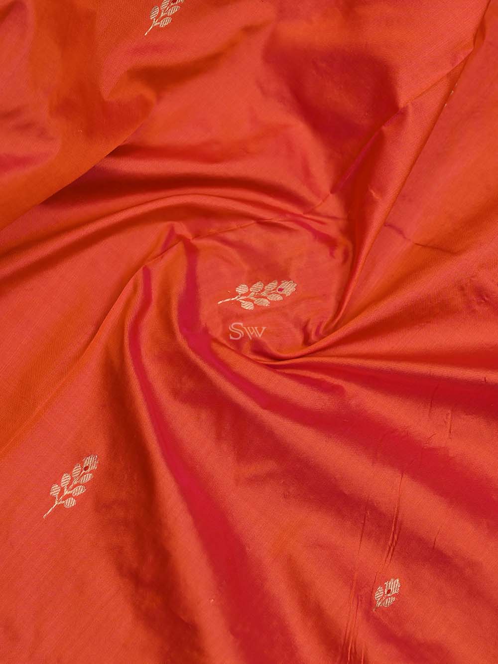 Orange Pink Meenakari Katan Silk Handloom Banarasi Suit - Sacred Weaves