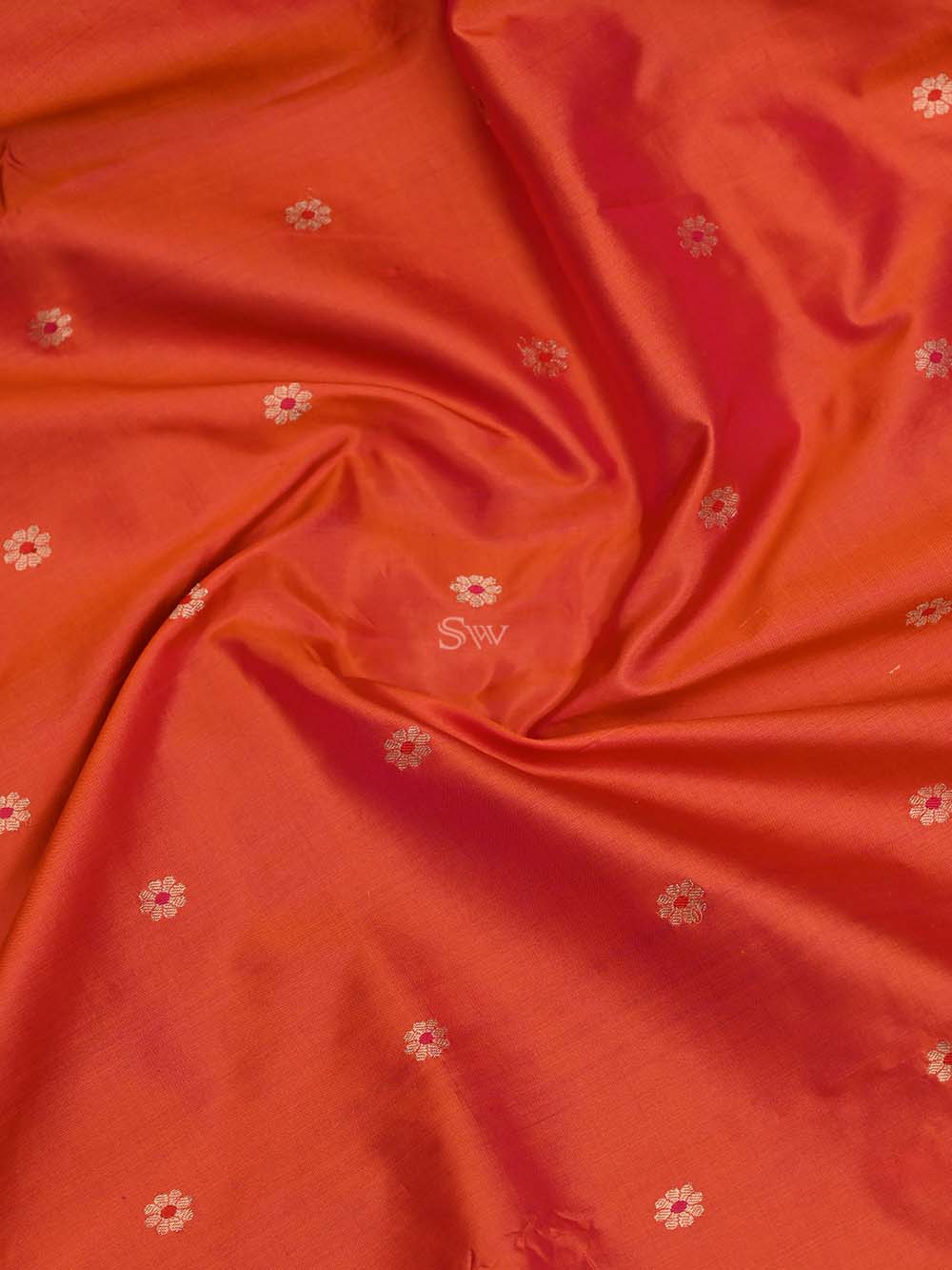 Orange Pink Meenakari Katan Silk Handloom Banarasi Suit - Sacred Weaves