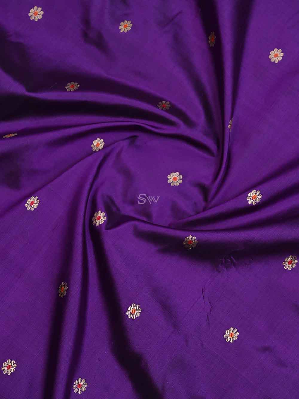 Purple Meenakari Katan Silk Handloom Banarasi Suit - Sacred Weaves