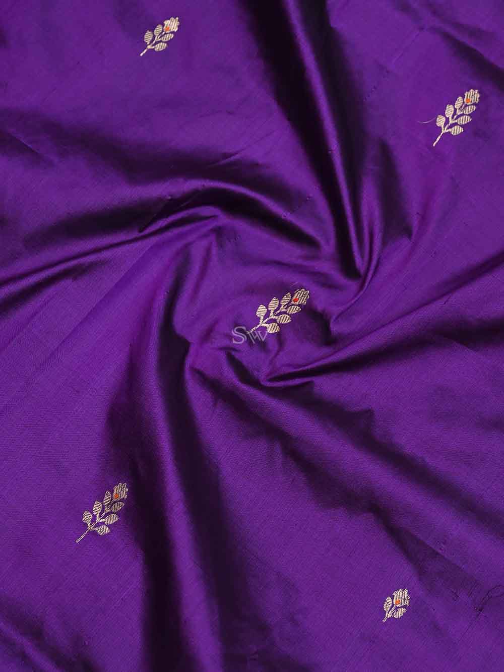 Purple Meenakari Katan Silk Handloom Banarasi Suit - Sacred Weaves