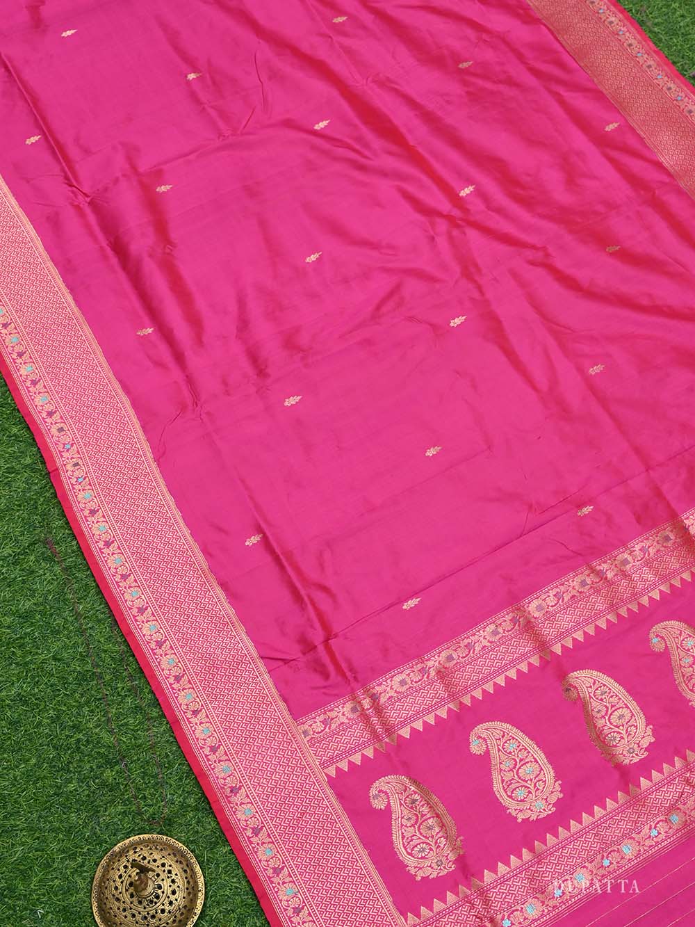 Pink Meenakari Katan Silk Handloom Banarasi Suit - Sacred Weaves