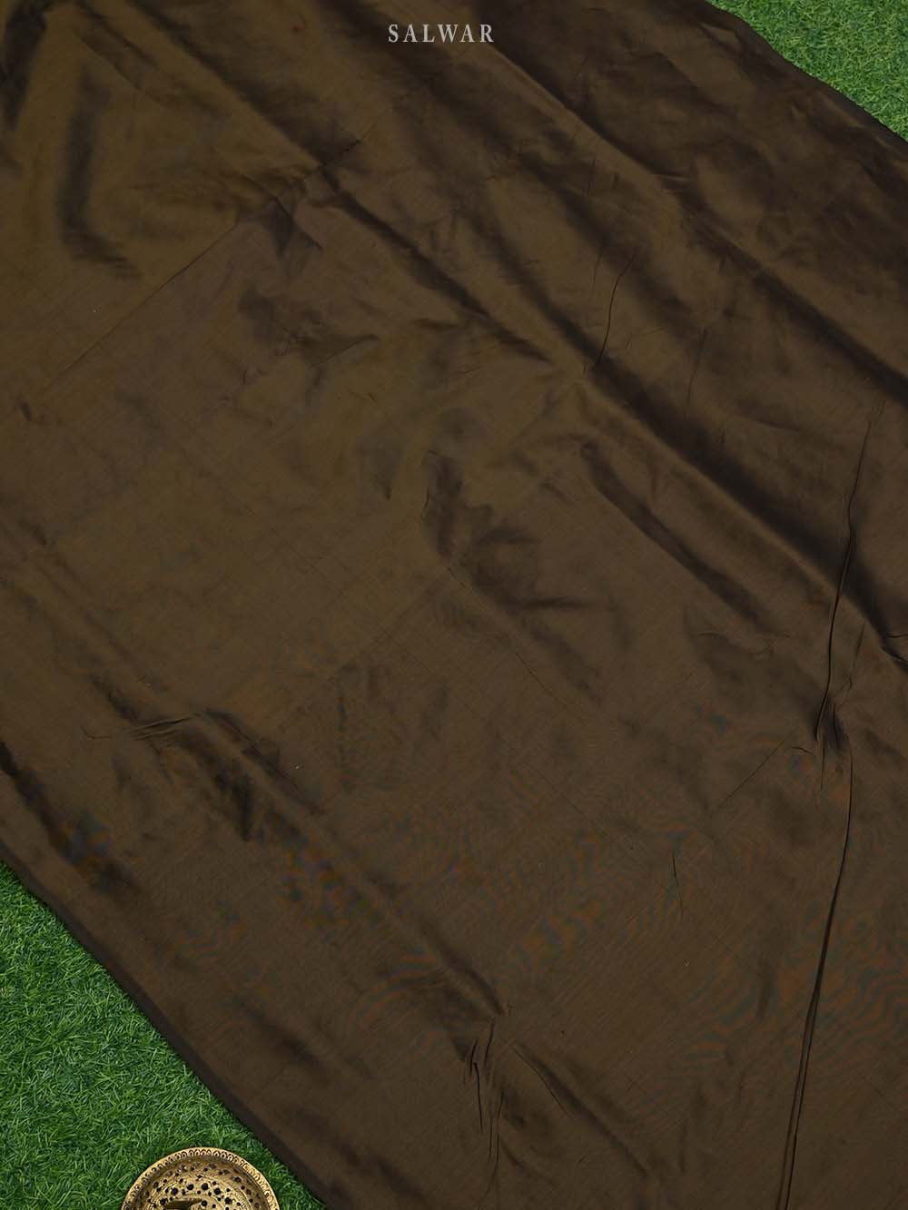 Dark Moss Green Meenakari Katan Silk Handloom Banarasi Suit - Sacred Weaves