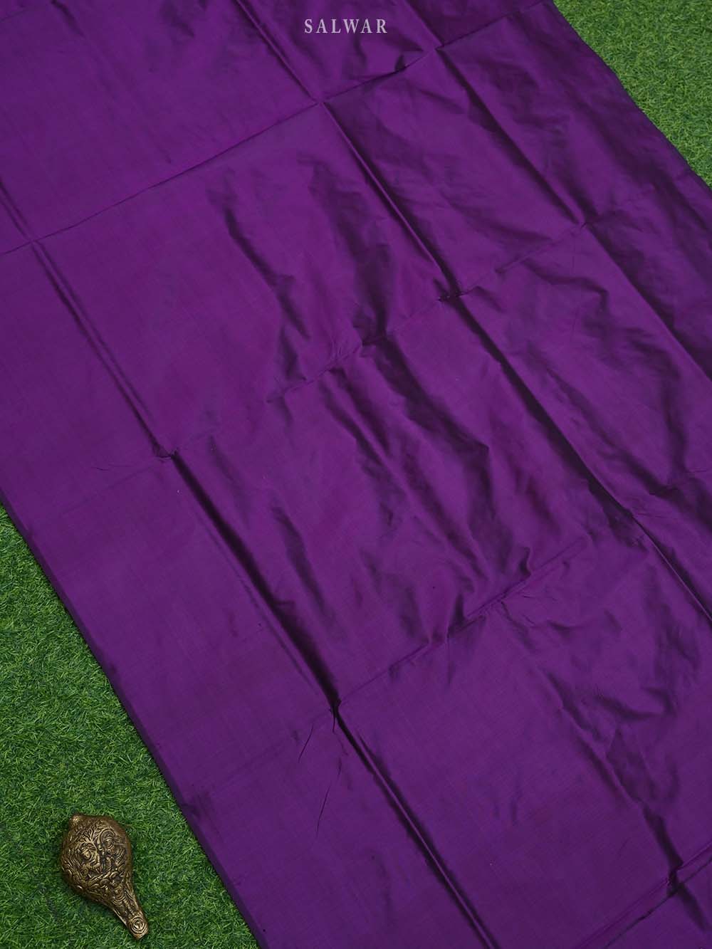 Dark Violet Meenakari Katan Silk Handloom Banarasi Suit - Sacred Weaves