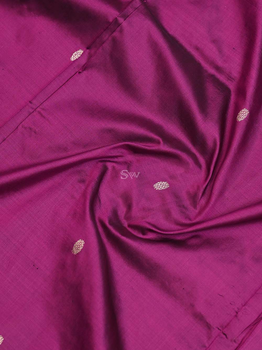 Dark Magenta Meenakari Katan Silk Handloom Banarasi Suit - Sacred Weaves