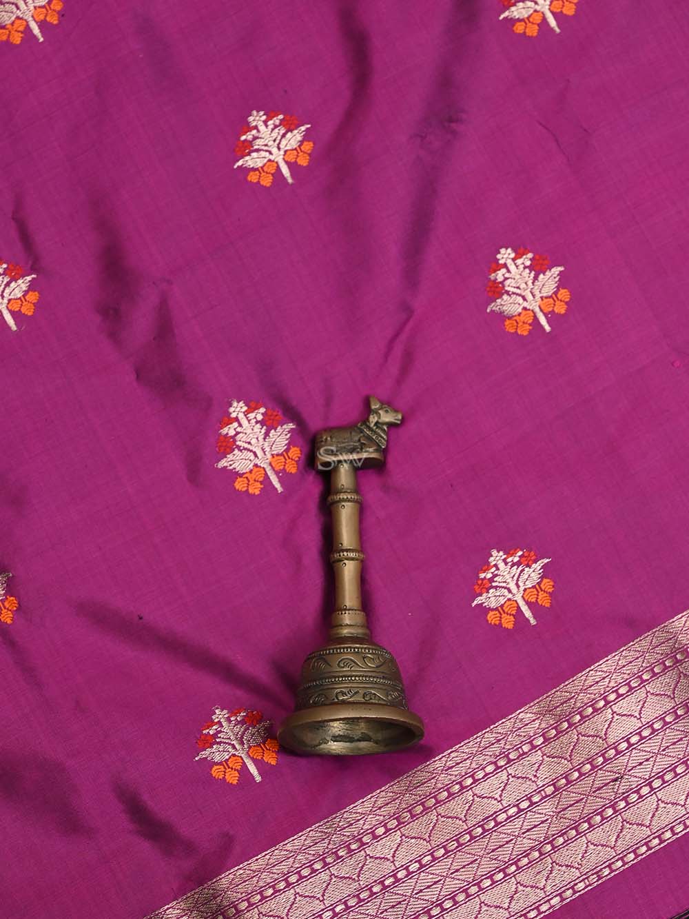 Dark Magenta Meenakari Katan Silk Handloom Banarasi Suit - Sacred Weaves