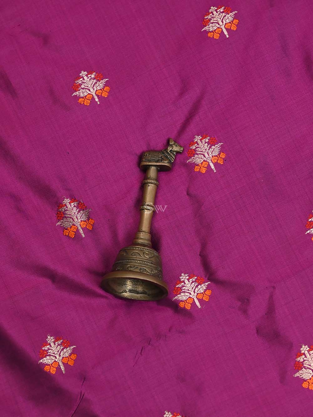 Dark Magenta Meenakari Katan Silk Handloom Banarasi Suit - Sacred Weaves