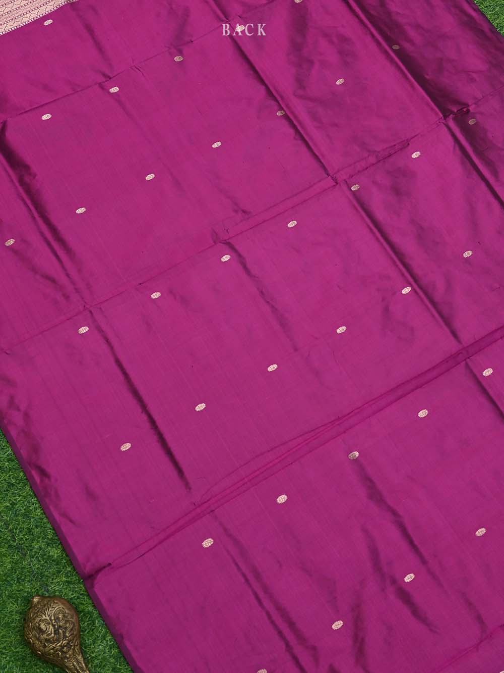 Dark Magenta Meenakari Katan Silk Handloom Banarasi Suit - Sacred Weaves