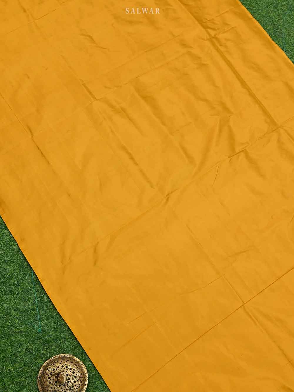 Mustard Katan Silk Handloom Banarasi Suit - Sacred Weaves