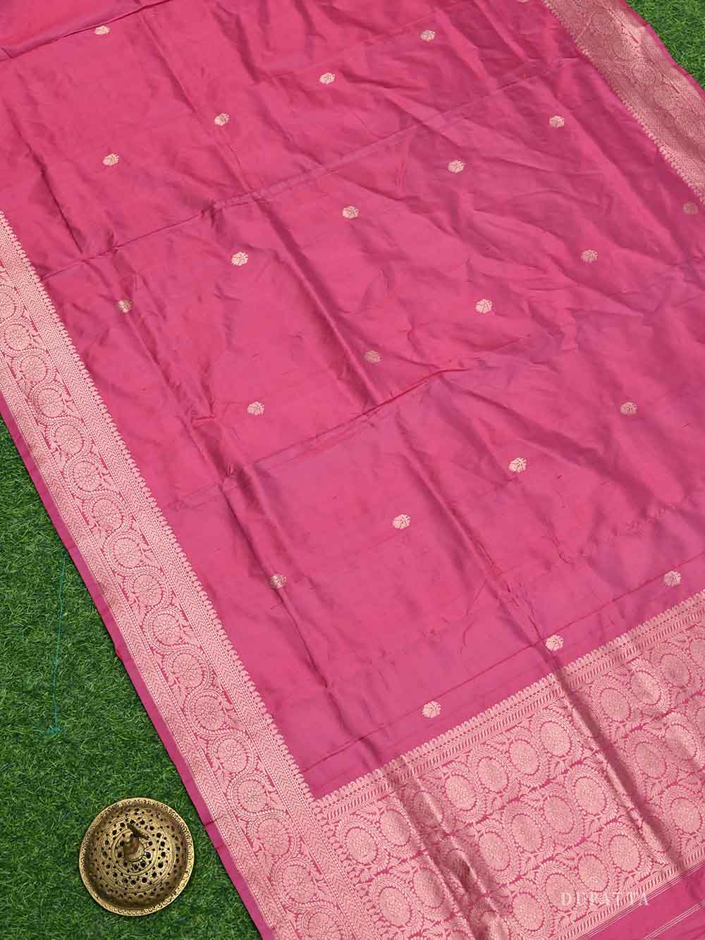 Dark Pink Katan Silk Handloom Banarasi Suit - Sacred Weaves